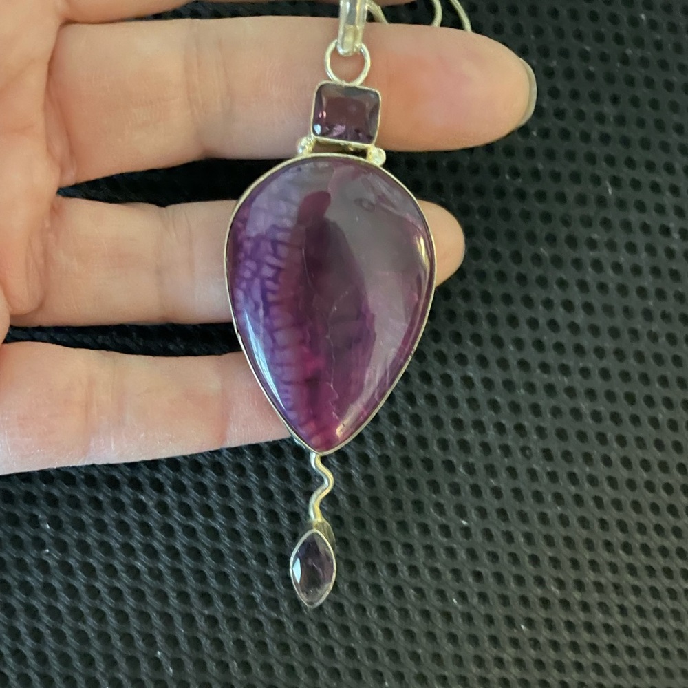 Artisan Made Necklace with Purple Stones